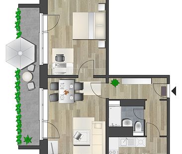 Tolle 2-Raum-Wohnung mit Balkon direkt im Zentrum - Foto 5