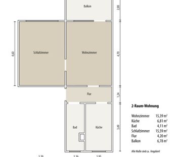 Gemütliche 2-Raum-Wohnung mit Badewanne u. Balkon - Foto 4