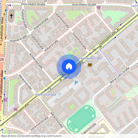 Leonrodstraße, 80636 München Neuhausen ca. 3, 5 km north-west of Munich-center