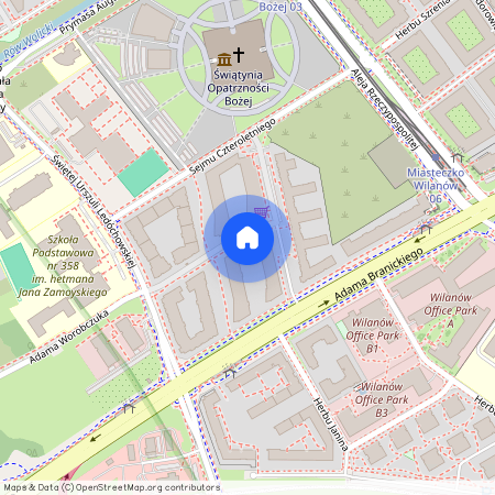 Warszawa, Wilanów, Adama, Branickiego