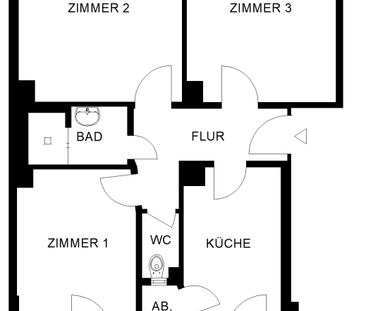 3 Zimmer Wohnung im 4. OG mit großem Balkon (ohne Aufzug) - Foto 4