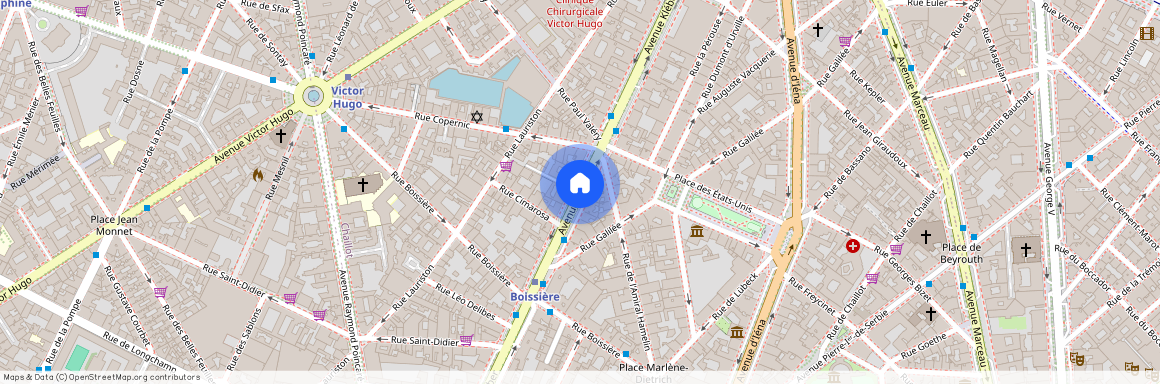 Rue Copernic entre Rue Lauriston et Avenue Kleber 75016 Paris (16e arrondissement)