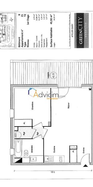 F2 de 46m² avec parking - Photo 2