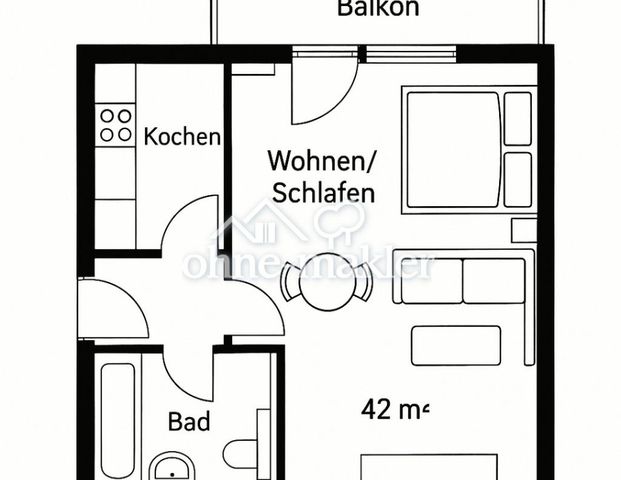 Tolles 1-Zimmer Appartement (42qm) mit Balkon in Top-Lage von Frechen - Foto 1