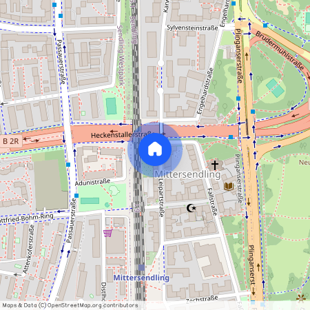 Leipartstraße, 81369 München Sendling ca. 4, 5 km south-west of Munich-center