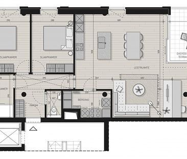 Nieuwbouw 2-SLK appartement met ondergrondse autostaanplaats in PORTIER 51 - Foto 4