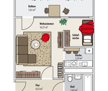 Nachmieter für 1-Raum-Wohnung ab 01.05.2025 Aufzug, Badewanne, groß... - Photo 6