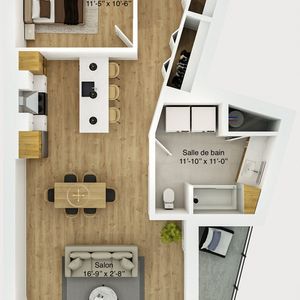 Logement Appartement 3 1/2 à Louer - Photo 2