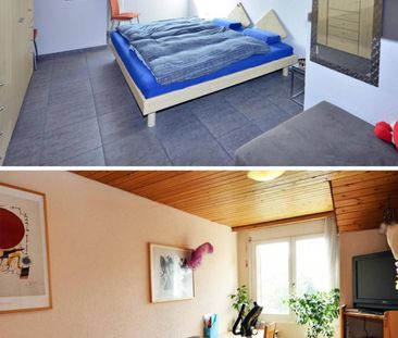 4.5-Z-Dachwohnung mit Parkplätzen, Cheminée, Terrasse & Estrich - Photo 3