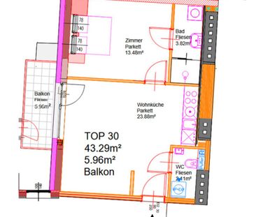 AUGARTEN-NÄHE, DACHGESCHOSS, klimatisierte 43 m2 Neubau mit 6 m2 Ba... - Photo 2