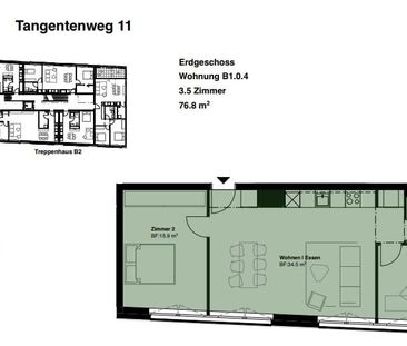 Zentrale 3.5 Zimmerwohnung am Tangentenweg - Foto 3