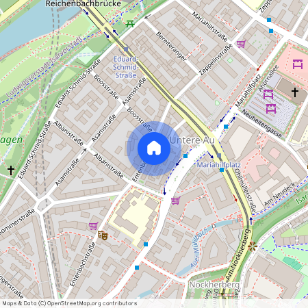 Entenbachstraße, 81541 München Au-Haidhausen ca. 1, 9 km south of Munich-center