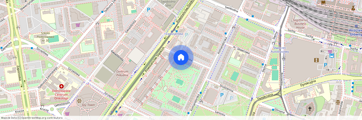 ul. Zaolziańska, Powstańców Śląskich, Krzyki, Wrocław, dolnośląskie