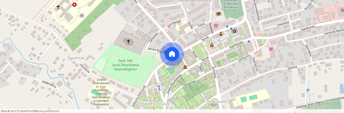 ul. Kościuszki, Dąbrowa Tarnowska, Dąbrowa Tarnowska, dąbrowski, małopolskie