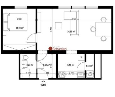 Pronájem bytu 2+1 48 m2 - Fotografie 3