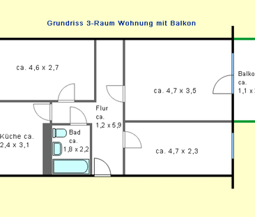 Gemütliche 3-Raum-Wohnung im Süden von Leipzig - Photo 1