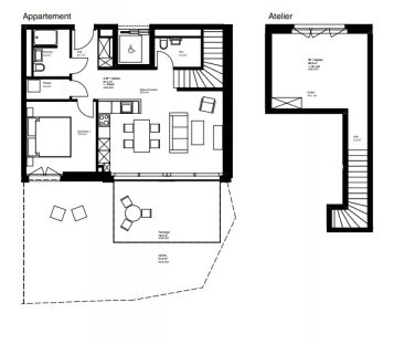 2.5 pièces neufs avec terrasse jardin et pièce annexe (atelier) - Photo 3