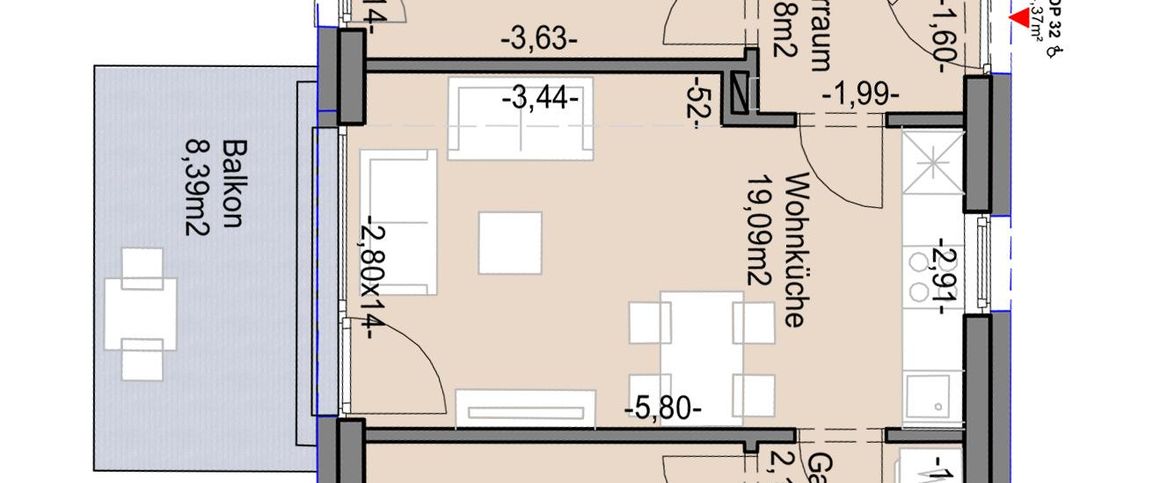 Geförderte Neubauwohnung mit Balkon im 1. Stock - Photo 1