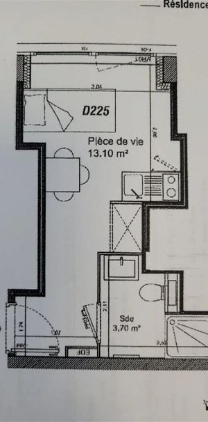 Appartement 1 pièce - 16m² à Villeneuve-d'ascq (59650) - Photo 2