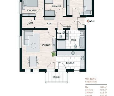Traumhafte 4-Zimmer-Wohnung mit 2 Balkonen - Foto 4