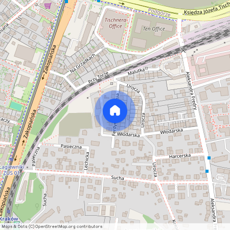 ul. Ferdynanda Kurasia, Łagiewniki, Łagiewniki-Borek Fałęcki, Kraków, małopolskie