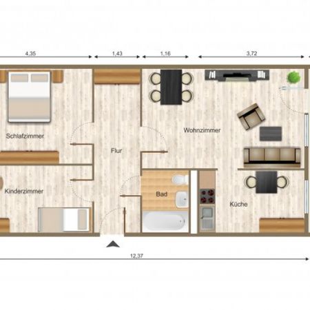 Wohnung, 3 Zimmer (70,67 m²) - Photo 3