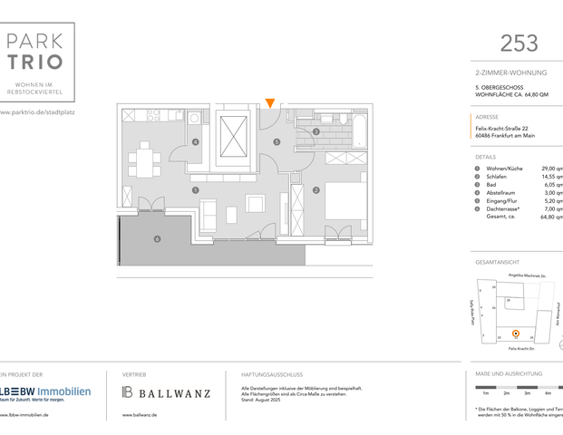 Großzügig geschnittene Wohnung mit Dachterrasse und Grünblick - Photo 1