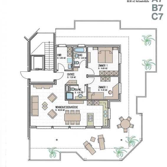 3.5 Zimmer, 87 m², 2. Stock - Photo 1