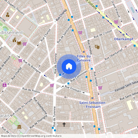 Rue de Turenne, entre Rue des Filles du Calvaire et Rue Charlot 75003 Paris (3e arrondissement)