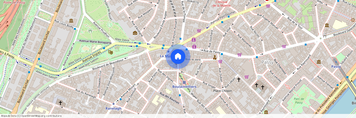 rue Bois le Vent entre rue de Boulainvilliers et avenue Mozart 75016 Paris (16e arrondissement)