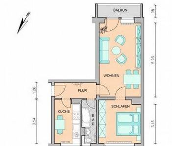 Sanierte 2-R.-Wohnung mit Balkon in ruhiger Stadtrandlage - Photo 1