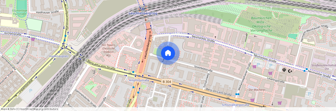 Streitfeldstraße, 81673 München Berg am Laim ca. 3, 1 km east of Munich-center