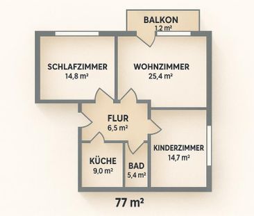 Charmante 3-Zimmer-Wohnung zur Miete - Foto 1
