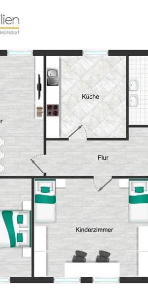 Buchbach: geräumige zentral gelegene 3-Zimmer-Wohnung, 1. OG, ohne Balkon, ohne EBK, ohne Stellplatz - Foto 2