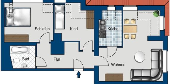 Renovierte 3-Raum Wohnung mit neuen Bodenbelägen. - Photo 2