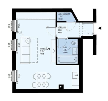 TOPLAGE NÄHE LANDSTRASSER HAUPTSTRASSE | HELLE SINGLE-WOHNUNG | MODERNE EINBAUKÜCHE - Foto 1