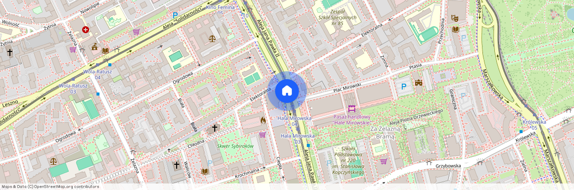 Warszawa, Wola, Wola, Mirów, Aleja, Jana, Pawła, Ii