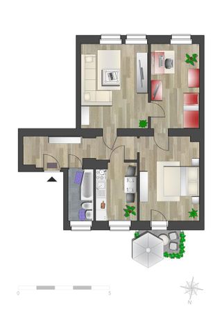 3-Raum-Wohnung mit Balkon nahe Zentrum - Foto 5