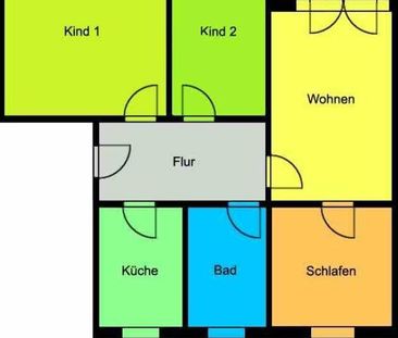 Perfekte Familienwohnung mit schönem Balkon in ländlicher grüner Um... - Photo 1