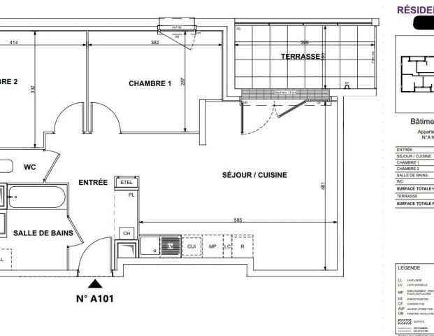 Appartement à louer 3 pièces 61.52m² - Photo 1