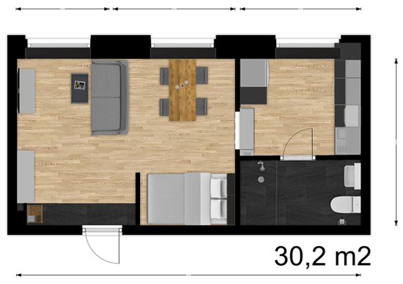 30 kvm på Norrmalmsgatan 8F, Sundsvall - Photo 1