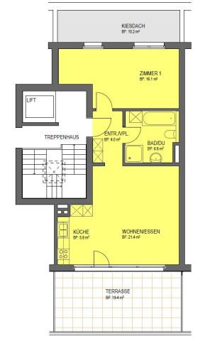 2.5 Zimmer, 54 m², 3. Stock - Photo 3