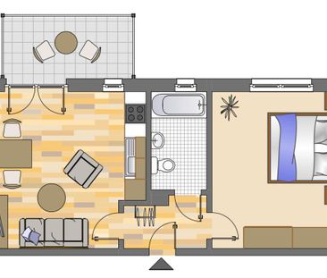 Demnächst frei! 1-Zimmer-Wohnung in Wetter Altwetter - Photo 1