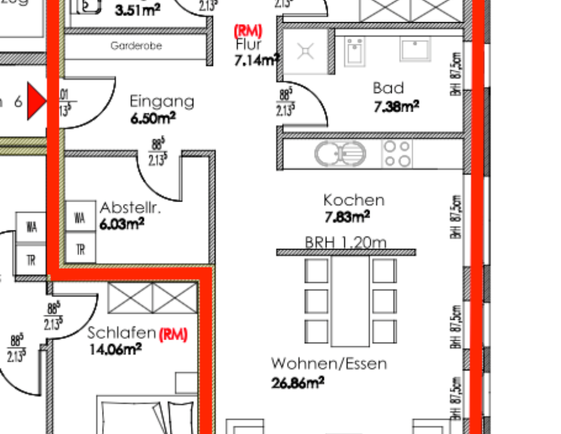 Moderne 3-Zimmer Wohnung mit Aufzug, Gäste-WC & Wohnbereich mit Balkon - Foto 1