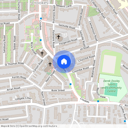 Wesley Lane, just off Crookes Road, S10