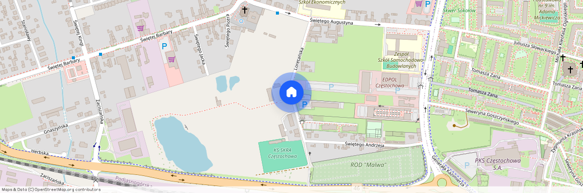 ul. Loretańska, Podjasnogórska, Częstochowa, śląskie