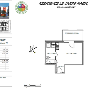 NARBONNE : STUDIO MEUBLE 26m² TERRASSE PARKING DANS RCE NEUVE QUARTIER CROIX SUD - Photo 3
