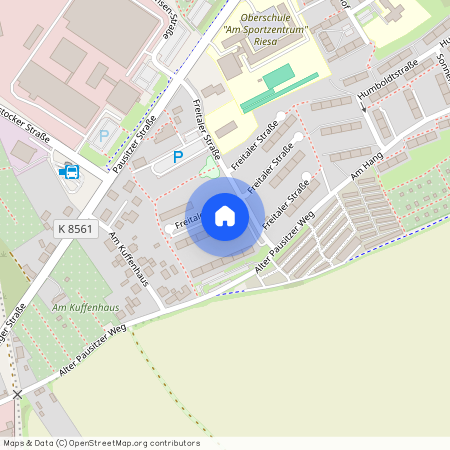 Freitaler Straße 18, 01589 Riesa, Delle