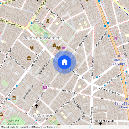 Rue Charlot et Rue de Bretagne 75003 Paris (3e arrondissement)