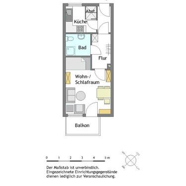 Modernisierte 1-Zimmer-Wohnung mit Balkon in ruhiger Lage von Mülheim-Winkhausen - Photo 2